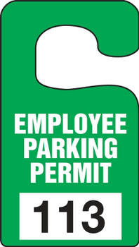 Vertical Hanging Parking Permit: Employee Parking Permit Teal Series: 200-299 4 7/8" x 2 3/4" 100/Pack - TNT250TLC