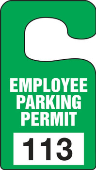 Vertical Hanging Parking Permit: Employee Parking Permit Teal Series: 300-399 4 7/8" x 2 3/4" 100/Pack - TNT250TLD