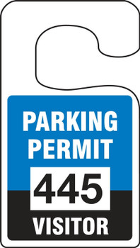 VERTICAL HANGING TAGS: PARKING PERMIT VISITOR Brown Series: 500-599 4 7/8" x 2 3/4" 100/Pack - TNT270BRF