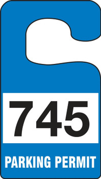 VERTICAL HANGING TAGS: PARKING PERMIT Black Series: 200-299 4 7/8" x 2 3/4" 100/Pack - TNT290BKC