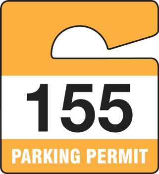 SMALL VERTICAL HANGING PARKING PERMIT:PARKING PERMIT Orange Series: 200-299 3" x 2 3/4" 100/Pack - TNT820ORC