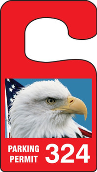 VERTICAL HANGING TAGS: PARKING PERMIT AMERICAN PRIDE EAGLE Maroon Series: 800-899 4 7/8" x 2 3/4" 100/Pack - TNT931MRJ