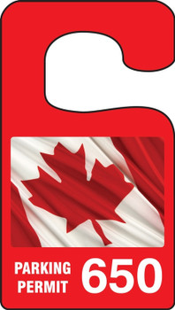 VERTICAL HANGING TAGS: PARKING PERMIT - CANADIAN PRIDE FLAG Purple Series: 100-199 4 7/8" x 2 3/4" 100/Pack - TNT933PRB