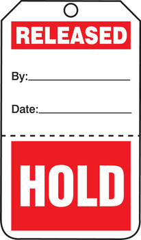 Safety Tag: Release/Hold - Perforated PF-Cardstock 5/Pack - TPP101CTM