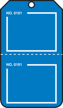 Safety Tag: Blank Numbered - Perforated Blue PF-Cardstock 5/Pack - TPP221CTM