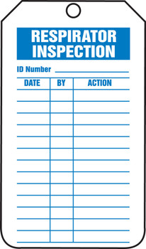 Mini Record Tags: Respirator Inspection 4 1/4" x 2 1/8" RP-Plastic 25/Pack - TRM107PTP