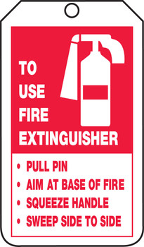 Fire Extinguisher Safety Tag: Fire Extinguisher Instructions English PF-Cardstock 5/Pack - TRS218CTM