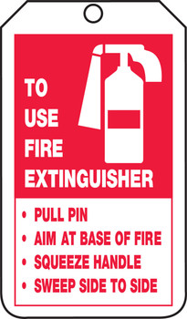 Fire Extinguisher Safety Tag: Fire Extinguisher Instructions PF-Cardstock - TRS218CTP