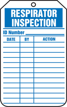 Equipment Status Safety Tag: Respirator Inspection PF-Cardstock 5/Pack - TRS311CTM
