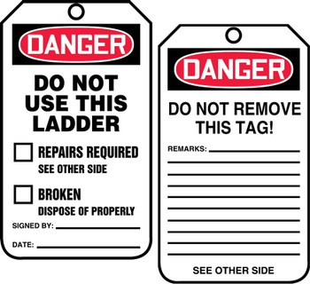 Ladder Status Safety Tag: Danger Do Not Use This Ladder RP-Plastic - TRS331PTP