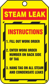 Jumbo Record Safety Tags: Steam Leak 8 1/2" x 3 7/8" PF-Cardstock 5/Pack - TRS343CTM