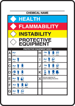 HMCIS Chemical Sign: Protective Equipment 10" x 7" Adhesive Vinyl 1/Each - ZFD841VS