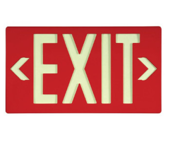 Globrite Ecoexit Sign 100 Feet -Double Face W/Bracket -Red - 8.75X15.375 - 7052100B