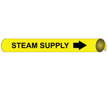 Pipemarker Precoiled - Steam Supply B/Y - Fits 3/4"-1" Pipe - A4099