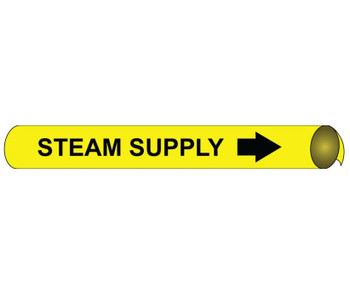 Pipemarker Precoiled - Steam Supply B/Y - Fits 1 1/8"-2 3/8" Pipe - B4099