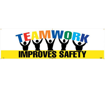 Banner - Teamwork Improves Safety - 3Ft X 10Ft - BT32