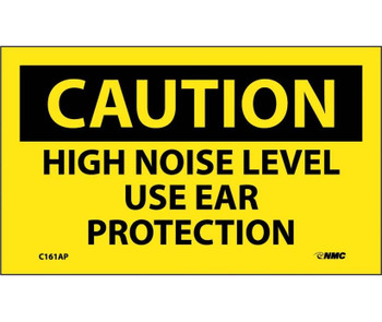 Caution: High Noise Level Use Ear Protection - 3X5 - PS Vinyl - Pack of 5 - C161AP