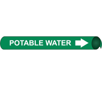 Pipemarker Precoiled - Potable Water W/G - Fits 2 1/2"-3 1/4" Pipe - C4084