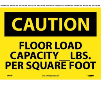 Caution: Floor Load Capacity__Lbs. Per Square Foot - 10X14 - PS Vinyl - C494PB