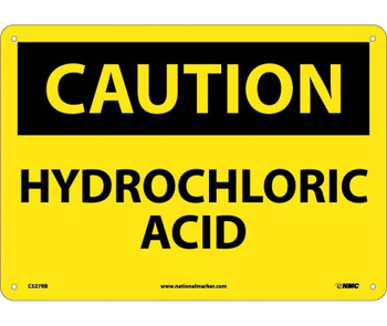 Caution: Hydrochloric Acid - 10X14 - Rigid Plastic - C527RB