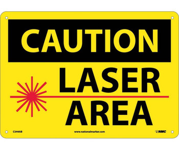Caution: Laser Area - Graphic - 10X14 - .040 Alum - C544AB