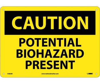 Caution: Potential Biohazard Present - 10X14 - .040 Alum - C582AB