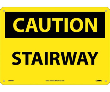 Caution: Stairway - 10X14 - Rigid Plastic - C609RB