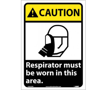Caution: Respirator Must Be Worn In This Area - 14X10 - PS Vinyl - CGA33PB