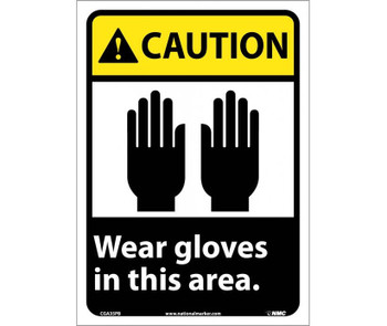 Caution: Wear Gloves In This Area - 14X10 - PS Vinyl - CGA35PB