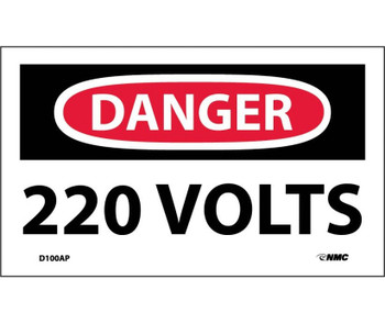 Danger: 220 Volts - 3X5 - PS Vinyl - Pack of 5 - DGA32AP