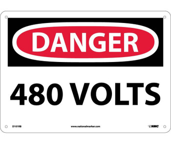 Danger 480 Volts 10X14 Rigid Plastic