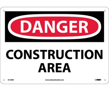 Danger: Construction Area - 10X14 - Rigid Plastic - D132RB