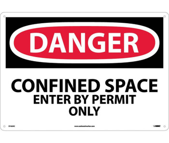 Danger: Confined Space Enter By Permit Only - 14X20 - .040 Alum - D162AC