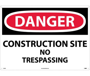 Danger: Construction Site No Trespassing - 20X28 - .040 Alum - D248AD