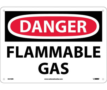 Danger: Flammable Gas - 10X14 - Rigid Plastic - D276RB