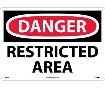 Danger: Restricted Area - 14X20 - Rigid Plastic - D314RC