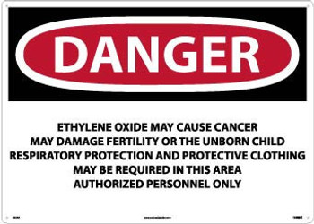 Danger: Ethylene Oxide May Cause Cancer May Damage Fertility Authorized Personnel Only - 20 X 28 - PS Vinyl - D33PD