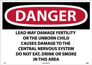 Danger: Lead May Damage Fertility Do Not Eat - Drink Or Smoke In This Area - 20 X 28 - PS Vinyl - D36PD