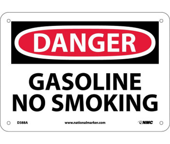 Danger: Gasoline No Smoking - 7X10 - .040 Alum - D388A