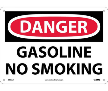 Danger: Gasoline No Smoking - 10X14 - .040 Alum - D388AB