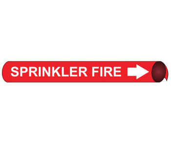 Pipemarker Precoiled - Sprinkler Fire W/R - Fits 3 3/8"-4 1/2" Pipe - D4095