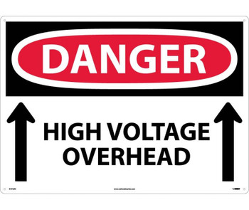 Danger: High Voltage Overhead (Up Arrows) - 20X28 - .040 Alum - D472AD