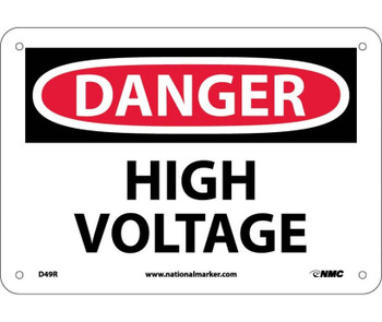 Danger: High Voltage - 7X10 - Rigid Plastic - D49R