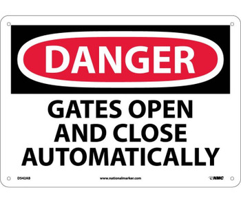 Danger: Gates Open And Close Automatically - 10X14 - .040 Alum - D542AB