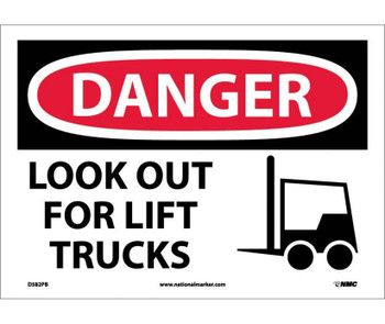 Danger: Look Out For Lift Trucks - Graphic - 10X14 - PS Vinyl - D582PB