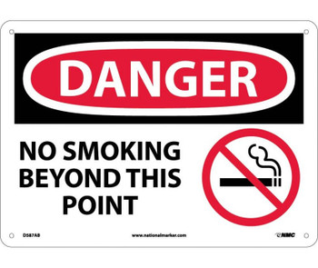Danger: No Smoking Beyond This Point - Graphic - 10X14 - .040 Alum - D587AB