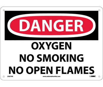 Danger: Oxygen No Smoking No Open Flames - 10X14 - .040 Alum - D597AB