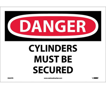 Danger: Cylinders Must Be Secured - 10X14 - PS Vinyl - D635PB