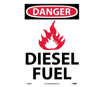 Danger: (Graphic) Diesel Fuel - 14X10 - Rigid Plastic - D644RB