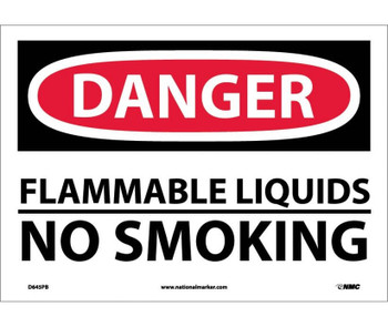 Danger: Flammable Liquids No Smoking - 10X14 - PS Vinyl - D645PB